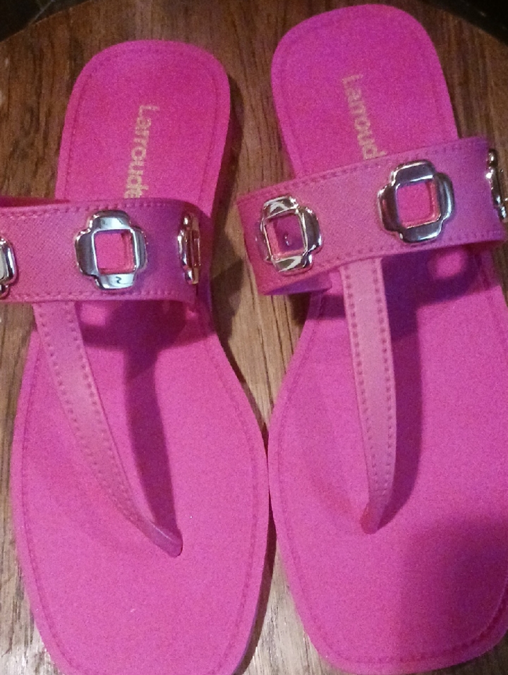 Pink T-Strap Women's Sandals